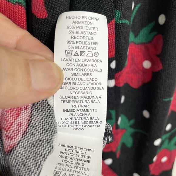 Kate Spade Wide Leg Pajama Set Size XS Black Red Rose Polka Dot Classic Designer - Picture 8 of 12